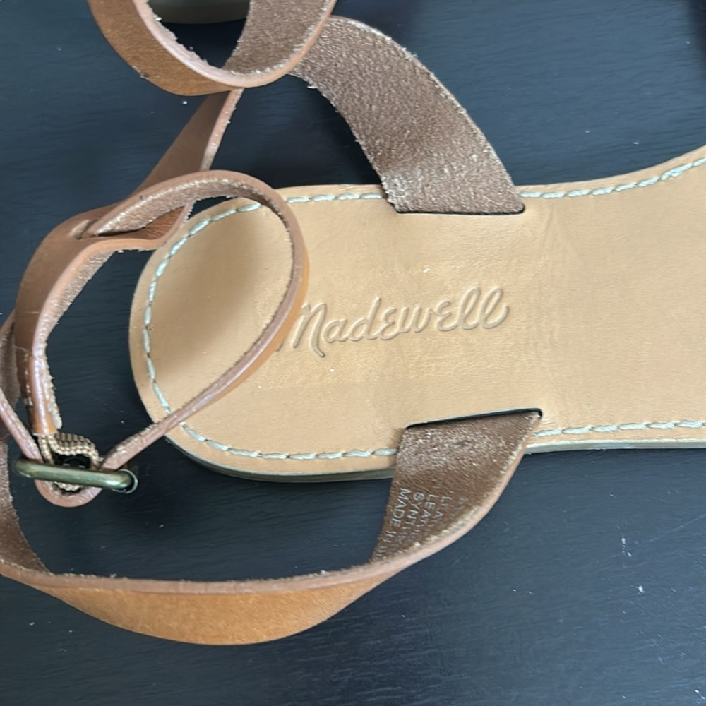 MADEWELL The Boardwalk Crisscross Sandal Brown Leather Brazil Sz 8 NEW - Picture 8 of 10